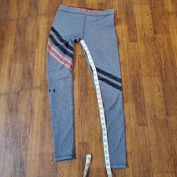 Under Armour Women's Sz Small Favourite Engineered  Leggings Gray Black Coral - Picture 10 of 11